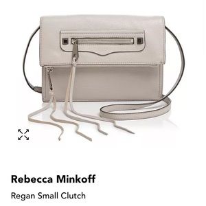 Rebecca Minkoff Regan Moto Clutch, grey leather